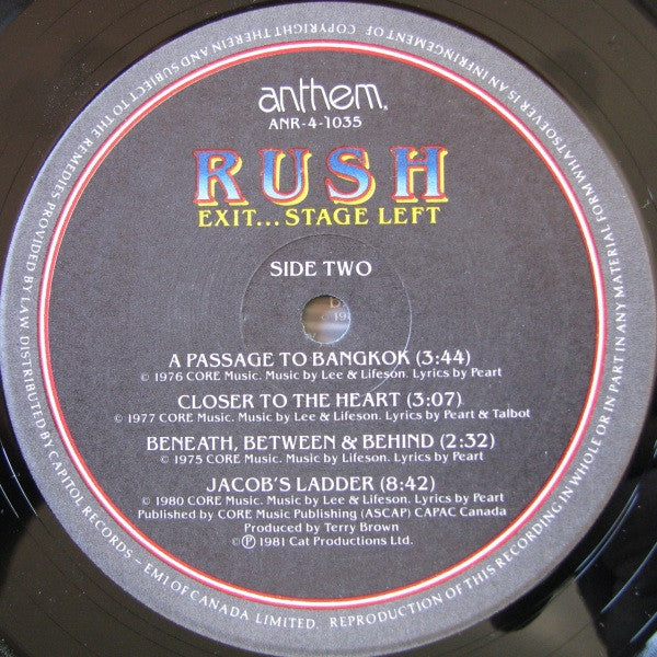 Rush - Exit...Stage Left - 1981