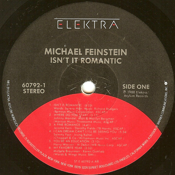 Michael Feinstein - Isn't It Romantic - 1988