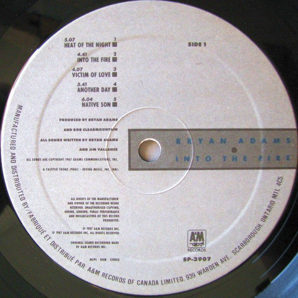 Bryan Adams - Into The Fire - 1987