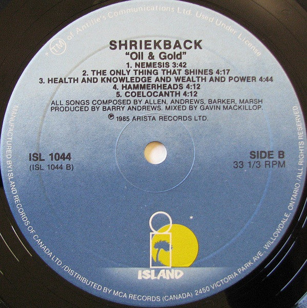 Shriekback - Oil And Gold - 1985