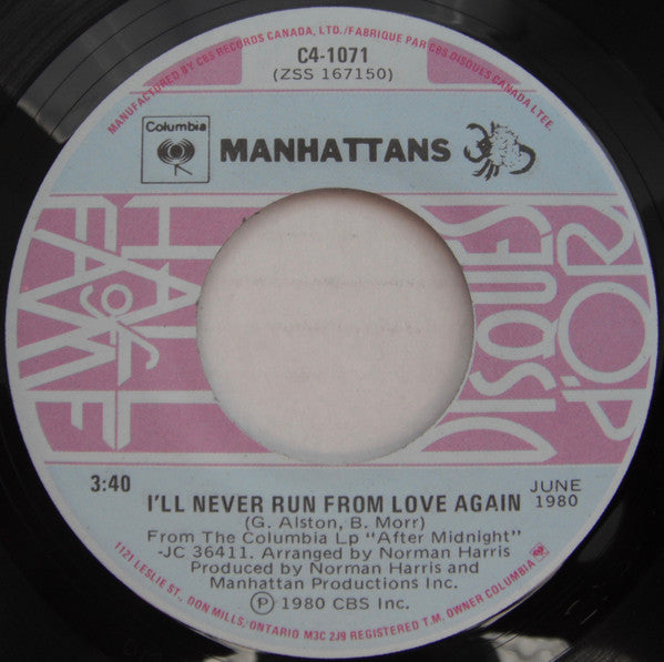 Manhattans - Shining Star / I'll Never Run From Love Again - 1980