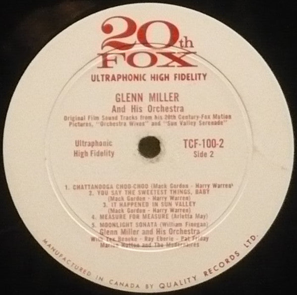 Glenn Miller And His Orchestra - Glenn Miller's Original Film Sound Tracks - 1958