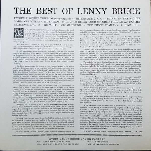 Lenny Bruce - The Best Of Lenny Bruce -