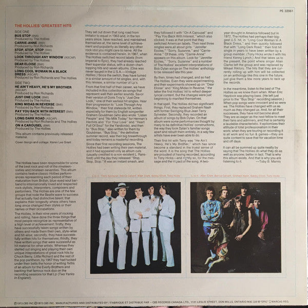 Hollies, The - The Hollies' Greatest Hits - 1979