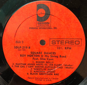 Roy Horton & His String Band Featuring Slim Coxx - Square Dances -