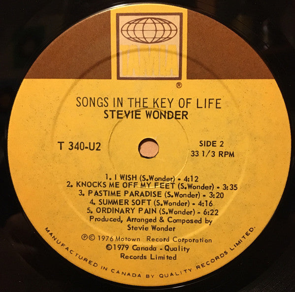 Stevie Wonder - Songs In The Key Of Life Vinyl Record