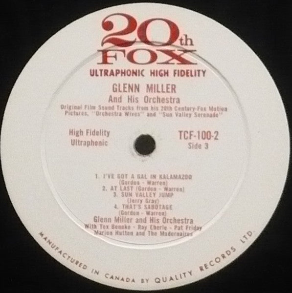 Glenn Miller And His Orchestra - Glenn Miller's Original Film Sound Tracks - 1958