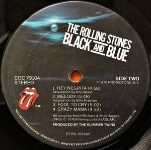 The Rolling Stones - Black And Blue Vinyl Record