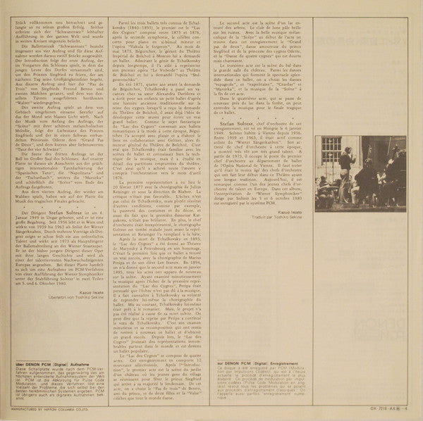 Pyotr Ilyich Tchaikovsky, Stefan Soltesz, Wiener Symphoniker - The Swan Lake Op. 20 - 1981