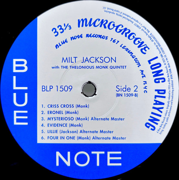 Milt Jackson With John Lewis (2), Percy Heath, Kenny Clarke, Lou Donaldson And Thelonious Monk Quintet, The - Milt Jackson With John Lewis, Percy Heath, Kenny Clarke, Lou Donaldson And The Thelonious Monk Quintet - 2022