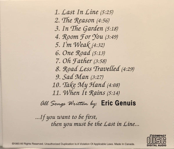 Eric Genuis - Last In Line (CD) - 1995