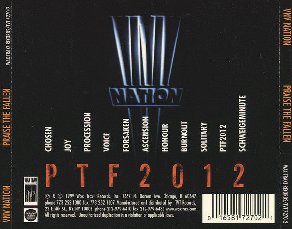 VNV Nation - Praise The Fallen (CD) - 1999