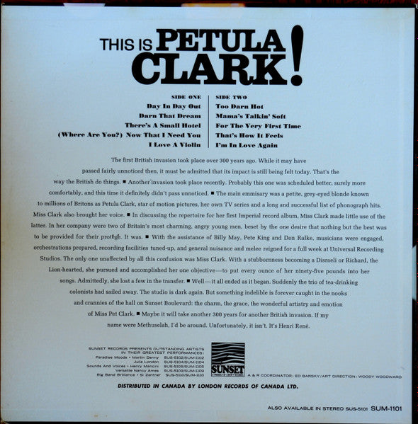 Petula Clark - This Is Petula Clark ! Vinyl Record