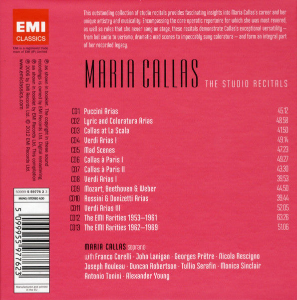 Maria Callas - The Studio Recitals - 2012