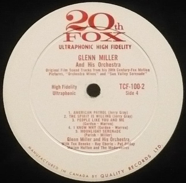 Glenn Miller And His Orchestra - Glenn Miller's Original Film Sound Tracks - 1958