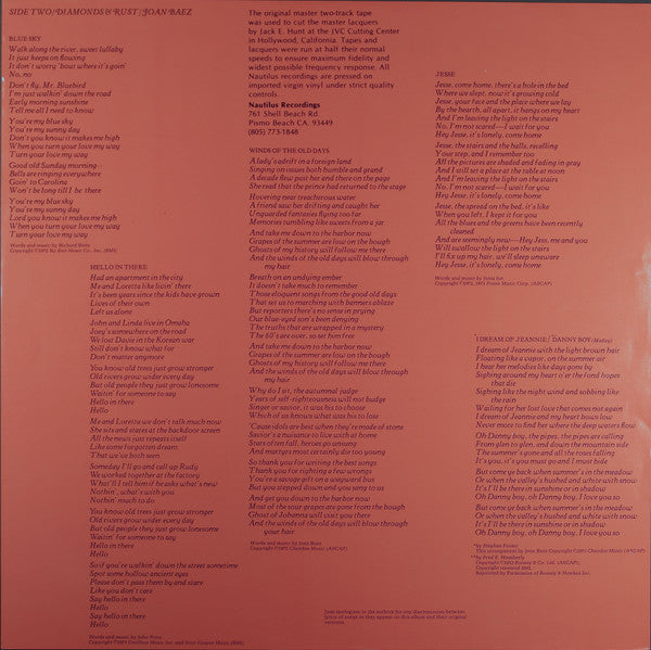 Joan Baez - Diamonds & Rust - 1980