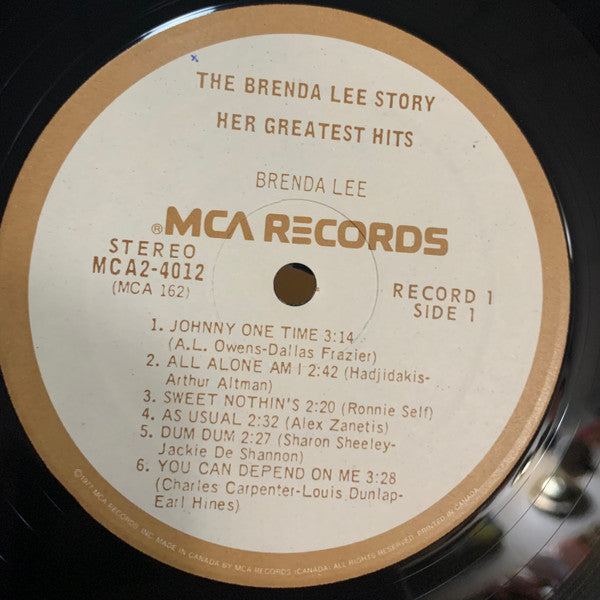 Brenda Lee - The Brenda Lee Story Her Greatest Hits Vinyl Record