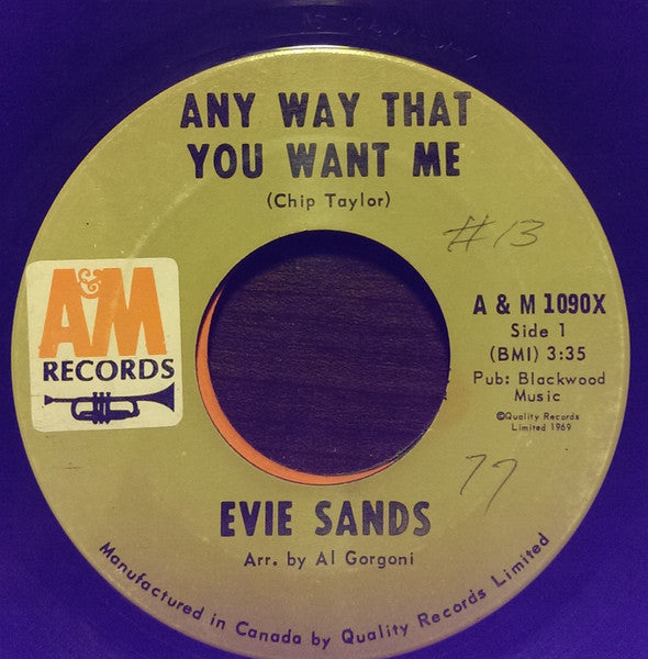 Evie Sands - Any Way That You Want Me / I'll Never Be Alone Again