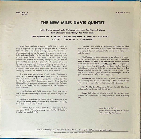 Miles Davis Quintet, The - Miles - 1983
