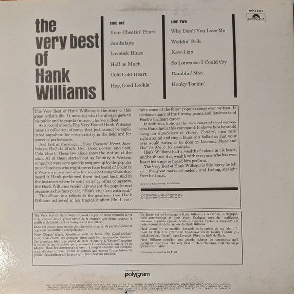 Hank Williams - The Very Best Of Hank Williams