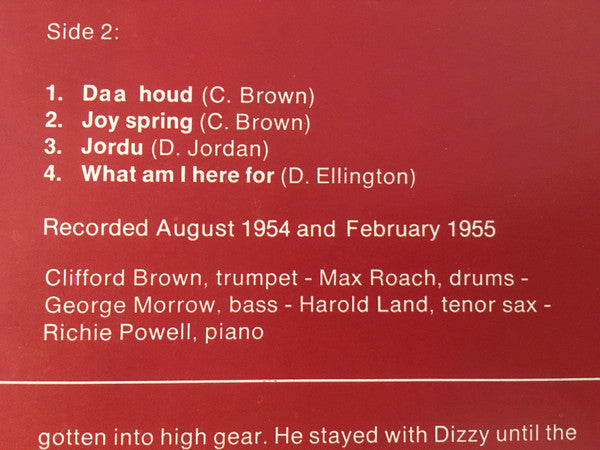 Clifford Brown And Max Roach - Clifford Brown And Max Roach -