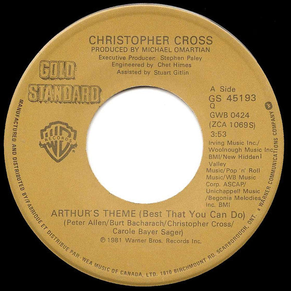 Christopher Cross - Arthur's Theme (Best That You Can Do) / Say You'll Be Mine -