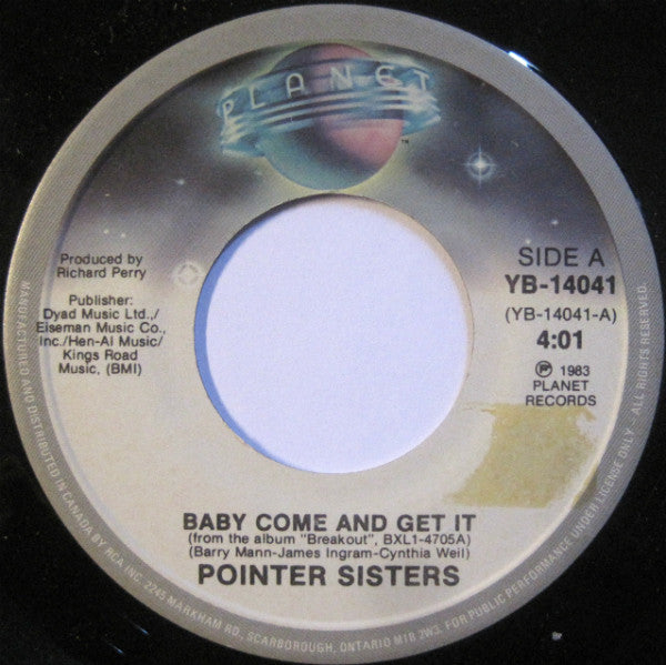 Pointer Sisters - Baby Come And Get It b/w Operator