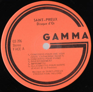 Saint-Preux - Concerto Pour Une Voix  - Le Disque D'Or