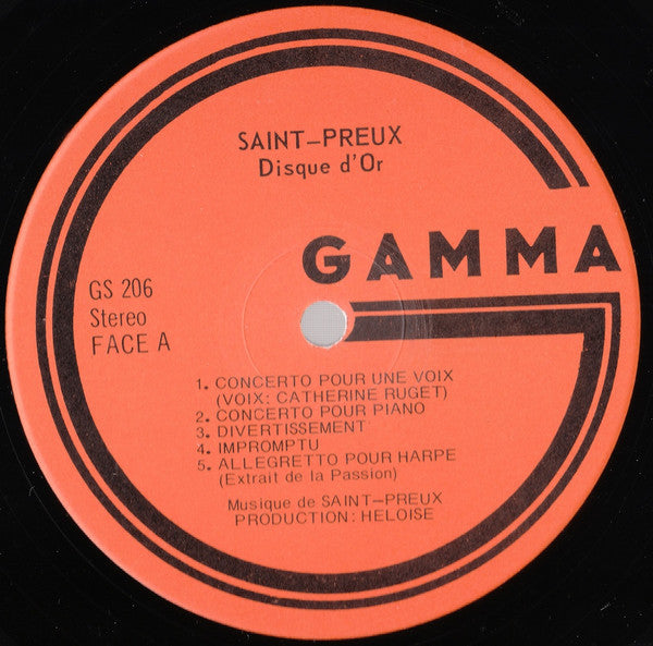Saint-Preux - Concerto Pour Une Voix  - Le Disque D'Or