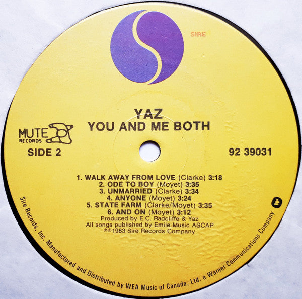 Yazoo - You And Me Both - 1983