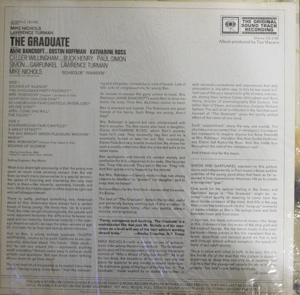 Simon & Garfunkel,Dave Grusin - Additional Music By  The Graduate (Original Sound Track Recording) Vinyl Record