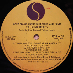 Talking Heads - More Songs About Buildings And Food