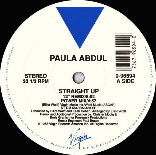 Paula Abdul - Straight Up - 1988