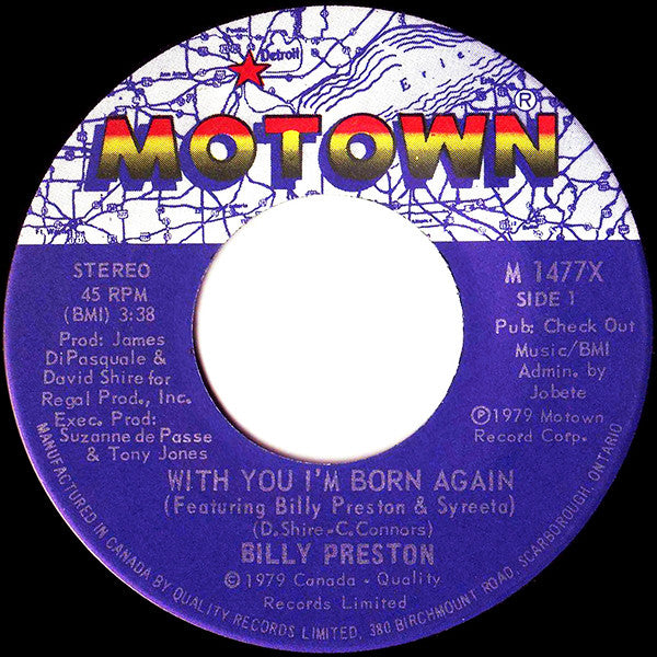 Billy Preston Featuring Syreeta - With You I'm Born Again - 1979