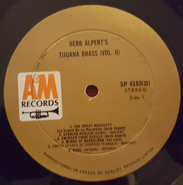 Herb Alpert's Tijuana Brass - Volume 2 Vinyl Record