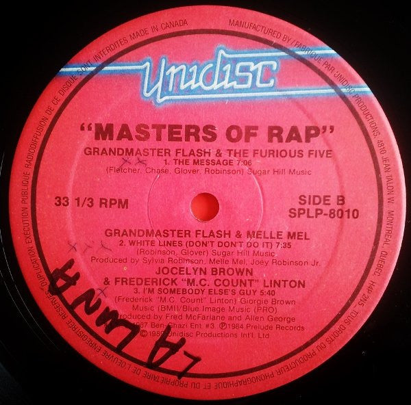 Various - Masters Of Rap - 1989