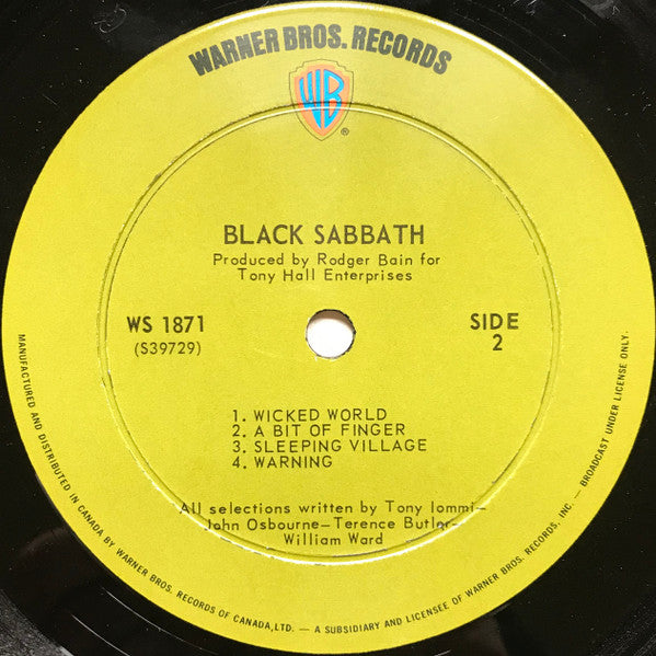 Black Sabbath - Black Sabbath Vinyl Record