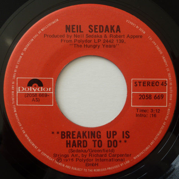 Neil Sedaka - Breaking Up Is Hard To Do - 1975