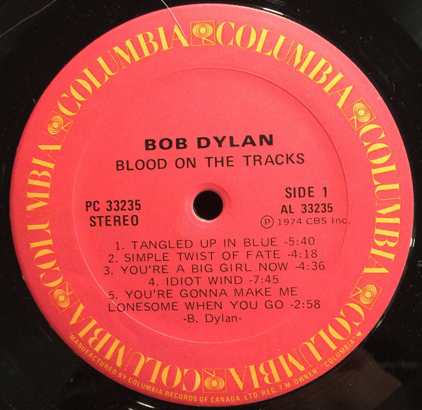 Bob Dylan - Blood On The Tracks Vinyl Record