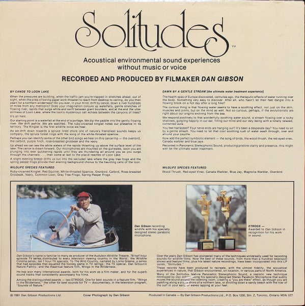 Dan Gibson - Solitudes - Environmental Sound Experiences Volume One Vinyl Record