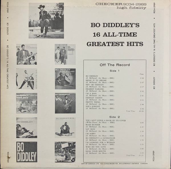 Bo Diddley - Bo Diddley's 16 All-Time Greatest Hits Vinyl Record