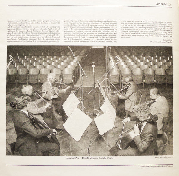 Arnold Schoenberg - LaSalle Quartet, Donald McInnes, Jonathan Pegis - Verklärte Nacht • Streichtrio / Transfigured Night • String Trio - 1984