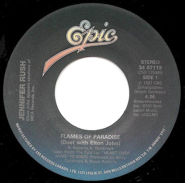 Jennifer Rush Duet With Elton John - Flames Of Paradise - 1987