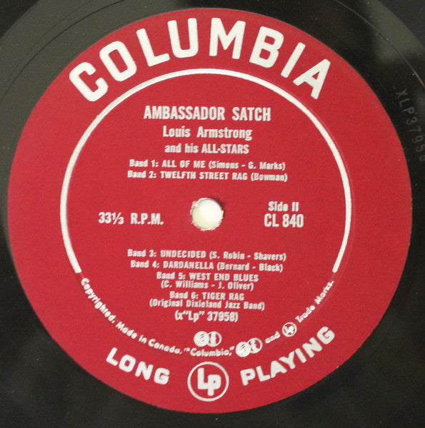 Louis Armstrong And His All-Stars - Ambassador Satch Vinyl Record