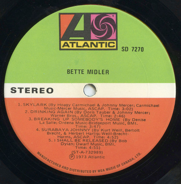 Bette Midler - Bette Midler - 1973