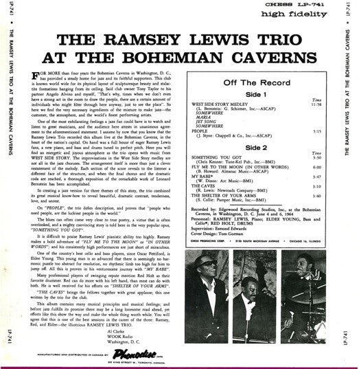 Ramsey Lewis Trio, The - At The Bohemian Caverns - 1964