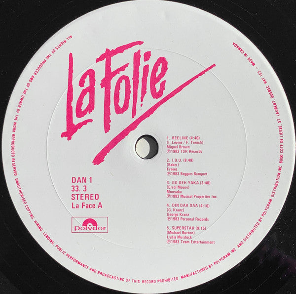 Various - La Folie - 1984