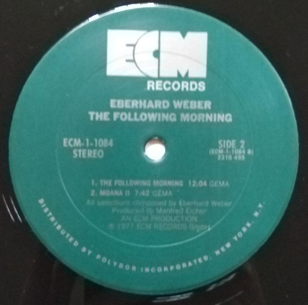 Eberhard Weber - The Following Morning Vinyl Record