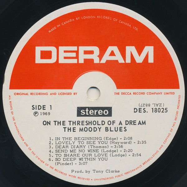Moody Blues, The - On The Threshold Of A Dream - 1969