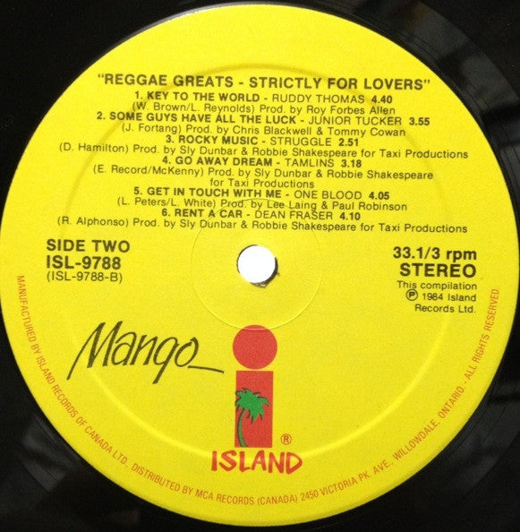 Various - Reggae Greats - Strictly For Lovers